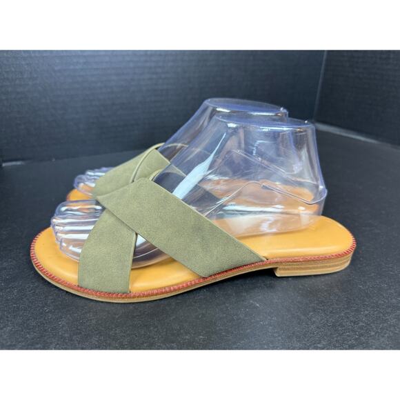 cynthia Rowley Shoes - Cynthia Rowley Libra Criss Cross Green Sandal Sz 7.5